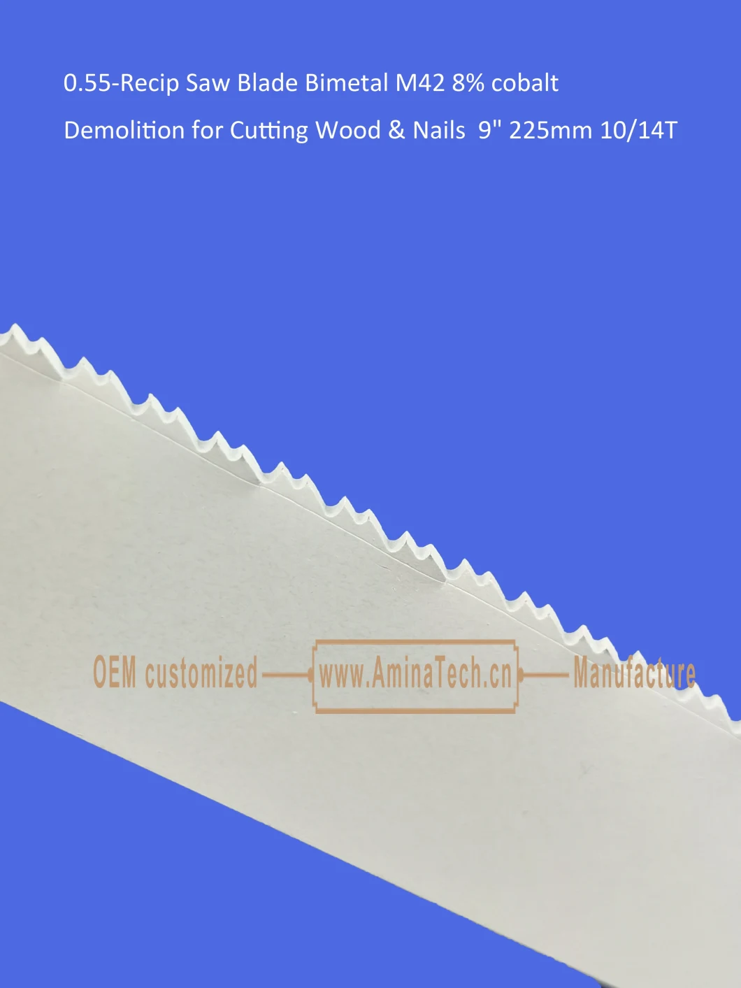 Reciprocating,Recip Saw Blade Bimetal M42 8% cobalt Demolition for Cutting Wood & Nails 9" 225mm 10/14T,Sabre Saw